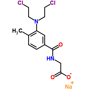 N-[3-双(2-氯乙基)氨基-4-甲基苯甲酰基]甘氨酸钠结构式_52616-26-9结构式