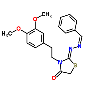 苯甲醛 [3-[2-(3,4-二甲氧基苯基)乙基]-4-氧代噻唑啉-2-基]肼酮结构式_53068-35-2结构式