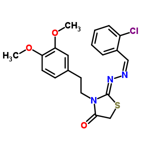 2-氯苯甲醛 [3-[2-(3,4-二甲氧基苯基)乙基]-4-氧代噻唑啉-2-基]肼酮结构式_53068-36-3结构式