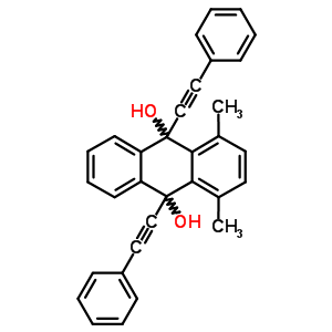 1,4-二甲基-9,10-双(2-苯基乙炔)蒽-9,10-二醇结构式_53183-33-8结构式