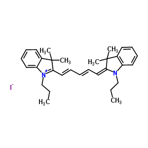 2-[(1E,3e)-5-(3,3-二甲基-1-丙基-1,3-二氢-2H-吲哚-2-基)-1,3-戊二烯]-3,3-二甲基-1-丙基-3H-吲哚碘化物结构式_53213-98-2结构式