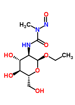 2-脱氧-2-(3-甲基-3-亚硝基脲啶)-α-d-吡喃葡萄糖苷乙酯结构式_53347-34-5结构式