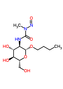 2-脱氧-2-(3-甲基-3-亚硝基脲啶)-β-d-吡喃葡萄糖苷丁酯结构式_53347-37-8结构式