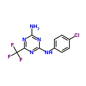N-(4-氯苯基)-6-(三氟甲基)-1,3,5-三嗪-2,4-二胺结构式_53387-70-5结构式