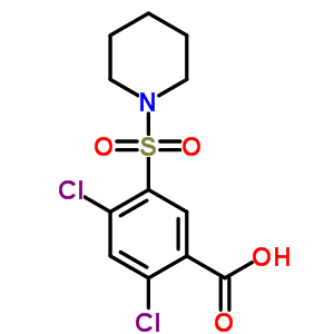 2,4-二氯-5-[哌啶磺酰基] 苯甲酸结构式_53552-35-5结构式