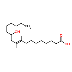 12-羟基-9,10-二碘-9-十八烯酸结构式_53586-99-5结构式