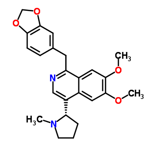 1-(1,3-苯并二氧杂环戊烯l-5-甲基)-6,7-二甲氧基-4-[(2s)-1-甲基吡咯烷-2-基]异喹啉结构式_53912-94-0结构式
