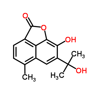 8-羟基-7-(1-羟基-1-甲基乙基)-5-甲基-2H-萘并[1,8-bc]呋喃-2-酮结构式_53915-47-2结构式