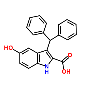 3-二苯甲基-5-羟基-1H-吲哚-2-羧酸结构式_53924-10-0结构式