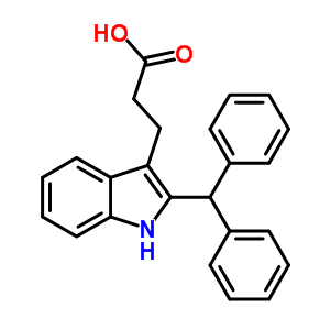 3-(2-二苯甲基-1H-吲哚-3-基)丙酸结构式_53924-31-5结构式