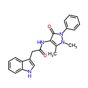 N-(1,5-二甲基-3-氧代-2-苯基-吡唑-4-基)-2-(1H-吲哚-3-基)乙酰胺结构式_53995-76-9结构式