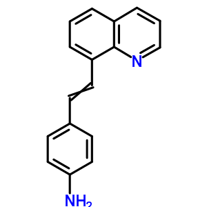 4-(2-喹啉-8-基乙烯)苯胺结构式_54-01-3结构式