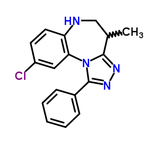 9-氯-5,6-二氢-4-甲基-1-苯基-4H-[1,2,4]噻唑并[4,3-a][1,5]苯并二氮杂卓结构式_54028-81-8结构式
