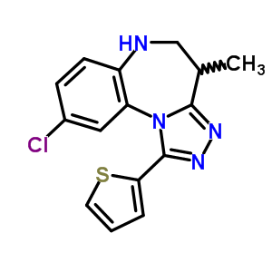 9-氯-5,6-二氢-4-甲基-1-(2-噻吩)-4H-[1,2,4]噻唑并[4,3-a][1,5]苯并二氮杂卓结构式_54028-85-2结构式