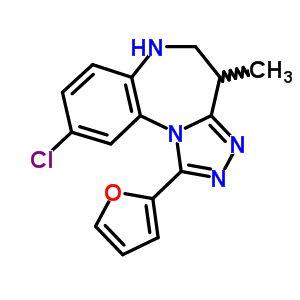 9-氯-1-(2-呋喃基)-5,6-二氢-4-甲基-4H-[1,2,4]噻唑并[4,3-a][1,5]苯并二氮杂卓结构式_54028-86-3结构式