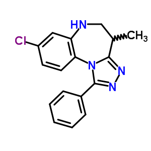 8-氯-5,6-二氢-4-甲基-1-苯基-4H-[1,2,4]噻唑并[4,3-a][1,5]苯并二氮杂卓结构式_54028-89-6结构式