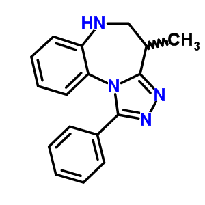 5,6-二氢-4-甲基-1-苯基-4H-[1,2,4]噻唑并[4,3-a][1,5]苯并二氮杂卓结构式_54028-91-0结构式