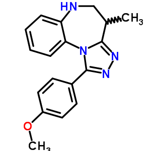 5,6-二氢-1-(4-甲氧基苯基)-4-甲基-4H-[1,2,4]噻唑并[4,3-a][1,5]苯并二氮杂卓结构式_54028-93-2结构式