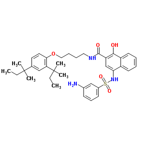 4-[[(3-氨基苯基)磺酰基]氨基]-n-[4-[2,4-双(1,1-二甲基丙基)苯氧基]丁基]-1-羟基-2-萘羧酰胺结构式_54178-94-8结构式