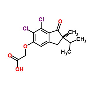 (6,7-Dichloro-2-isopropyl-2-methyl-1-oxoindan-5-yl)oxyacetic acidStructure,54197-01-2Structure (6,7-Dichloro-2-isopropyl-2-methyl-1-oxoindan-5-yl)oxyacetic acid Structure,54197-01-2Structure
