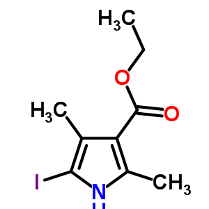 2-碘-3,5-二甲基吡咯-4-羧酸乙酯结构式_5430-79-5结构式