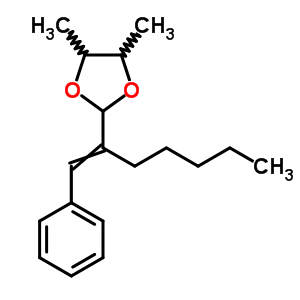 4,5-二甲基-2-(1-苯基-1-庚烯-2-基)-1,3-二氧戊环结构式_5436-86-2结构式
