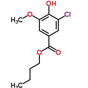 3-氯-4-羟基-5-甲氧基-苯甲酸丁酯结构式_5438-56-2结构式