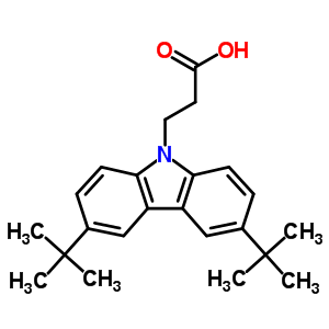 3-(3,6-二叔丁基咔唑-9-基)丙酸结构式_5439-28-1结构式