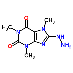8-肼基-1,3,7-三甲基-嘌呤-2,6-二酮结构式_5442-17-1结构式