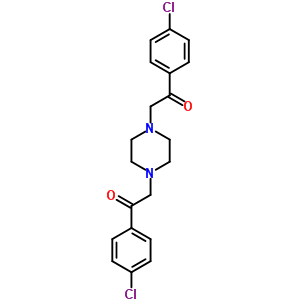 2,2-(1,4-哌嗪二基)双[1-(4-氯苯基)-乙酮结构式_5447-51-8结构式