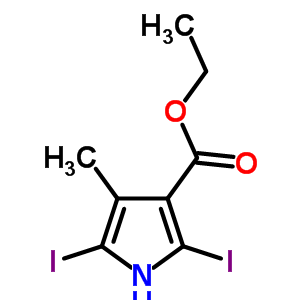2,5-二碘-4-甲基-1H-吡咯-3-羧酸乙酯结构式_5448-13-5结构式
