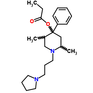 2,5-二甲基-4-苯基-4-丙酰基氧基-1-[3-(1-吡咯烷)丙基]哌啶结构式_54521-98-1结构式