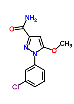 3-氨基甲酰-1-(3-氯苯基)-5-甲氧基吡唑结构式_54708-52-0结构式