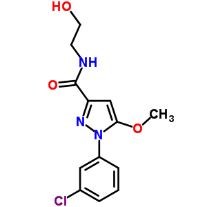 1-(3-氯苯基)-n-(2-羟基乙基)-5-甲氧基-1H-吡唑-3-羧酰胺结构式_54708-74-6结构式