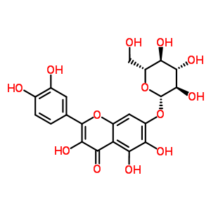 槲皮万寿菊素-7-O-葡糖苷结构式_548-75-4结构式