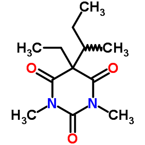 5-乙基-1,3-二甲基-5-仲丁基巴比妥酸结构式_55134-03-7结构式
