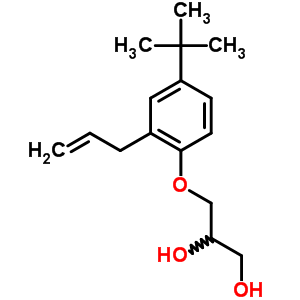 3-[4-(1,1-二甲基乙基)-2-(2-丙烯基)苯氧基]-1,2-丙二醇结构式_55143-11-8结构式