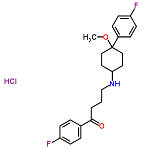 4-氟-4-((4-(4-氟苯基)-4-甲氧基环己基)氨基)苯丁酮盐酸盐结构式_55199-71-8结构式