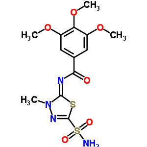 N-(4,5-dihydro-4-methyl-2-sulfamoyl-1,3,4-thiadiazol-5-ylidene)-3,4,5-trimethoxybenzamideStructure,55217-91-9Structure N-(4,5-dihydro-4-methyl-2-sulfamoyl-1,3,4-thiadiazol-5-ylidene)-3,4,5-trimethoxybenzamide Structure,55217-91-9Structure