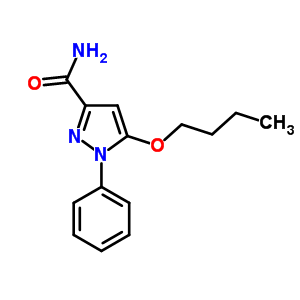 5-丁氧基-1-苯基-1H-吡唑-3-羧酰胺结构式_55228-44-9结构式