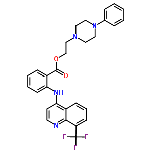 N-(8-三氟甲基-4-喹啉基)邻氨基苯甲酸2-(4-苯基-1-哌嗪基)乙酯结构式_55300-49-7结构式