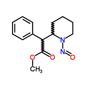 1-亚硝基-α-苯基-2-哌啶乙酸甲酯结构式_55557-03-4结构式