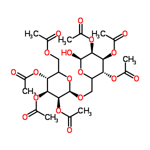6-O-(2,3,4,6-四-O-乙酰基-β-D-吡喃葡萄糖)-D-葡萄糖 2,3,4-三乙酸酯结构式_56253-33-9结构式