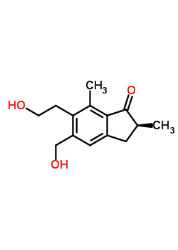(S)-2,3-二氢-6-(2-羟基乙基)-5-羟基甲基-2,7-二甲基-1H-茚-1-酮结构式_56374-22-2结构式