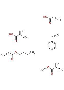 2-甲基-2-丙烯酸与 2-丙烯酸丁酯, 苯乙烯, 2-甲基-2-丙烯酸甲酯和 2-丙烯酸聚合物结构式_56385-39-8结构式
