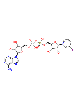 (2R,3R,4S,5R)-5-[[[[(2R,3S,4R,5R)-5-(6-氨基嘌呤-9-基)-3,4-二羟基四氢呋喃-2-基]甲氧基-羟基磷酰]氧基-羟基磷酰]氧基甲基]-4-羟基-2-(3-碘吡啶-1-鎓-1-基)四氢呋喃-3-醇结构式_56541-70-9结构式