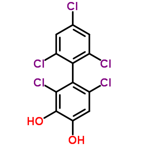 3,5-二氯-4-(2,4,6-三氯苯基)苯-1,2-二醇结构式_56558-19-1结构式