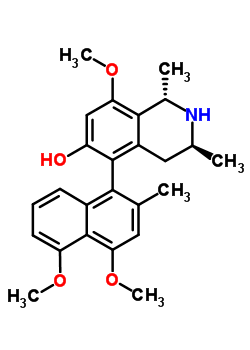 (1S)-1,2,3,4-四氢-8-甲氧基-1α,3β-二甲基-5-[(ar)-4,5-二甲氧基-2-甲基-1-萘]异喹啉-6-醇结构式_56688-90-5结构式