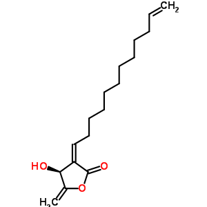 (S)-3-[(z)-11-十二烯-1-基]-4,5-二氢-4-羟基-5-亚甲基呋喃-2(3h)-酮结构式_56799-51-0结构式