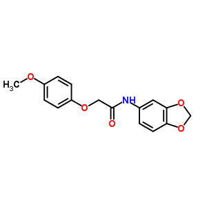 N-苯并[1,3]二氧代l-5-基-2-(4-甲氧基苯氧基)乙酰胺结构式_5689-70-3结构式